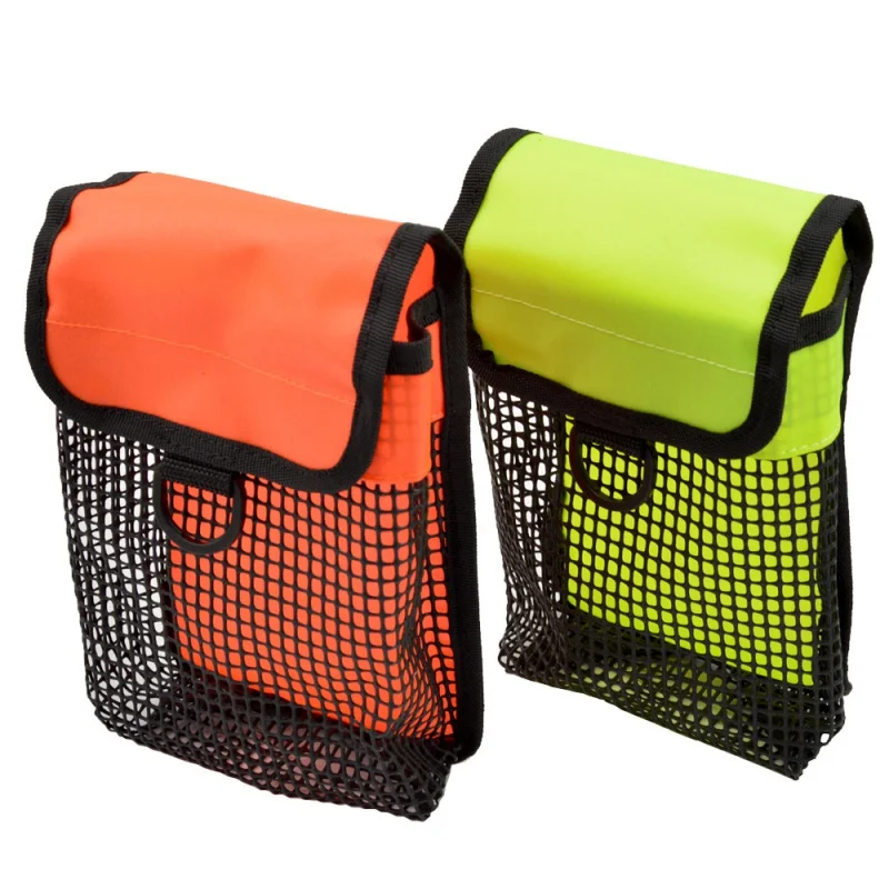 

Diving Reel Mesh Storage Holder Bag Dive BCD Surface Marker Buoy Pouch With Snap Water Diving Carrier Equipment
