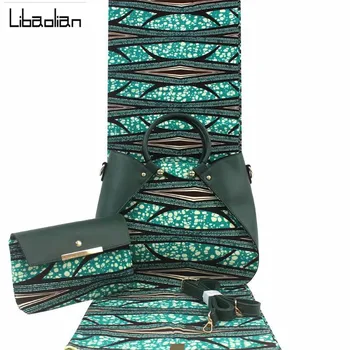 

women purses and handbags african wax bag set african real wax prints fabric 100% Cotton 6 yards/lot F912-17
