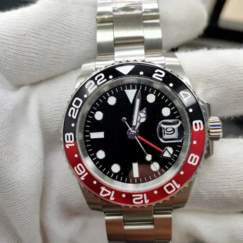 

Design Brand Luxury Men's Watch Automatic Mechanical Watch GMT Stainless Steel Sapphire Waterproof Business Sterile Black Dial 3