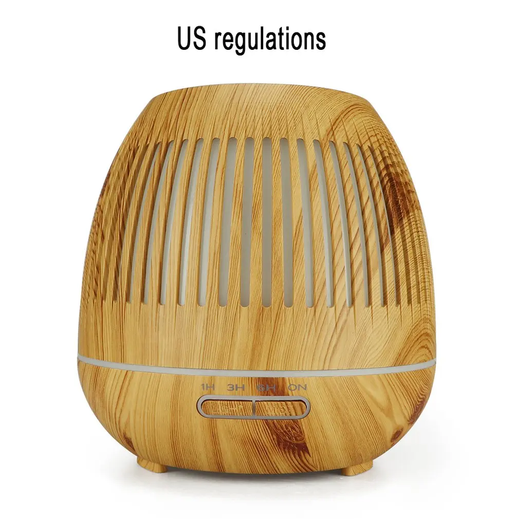 

Wood Grain Humidifier Hollow Aromatherapy Machine 7 Color LED Lights Waterless Automatic Shutdown Humidifier