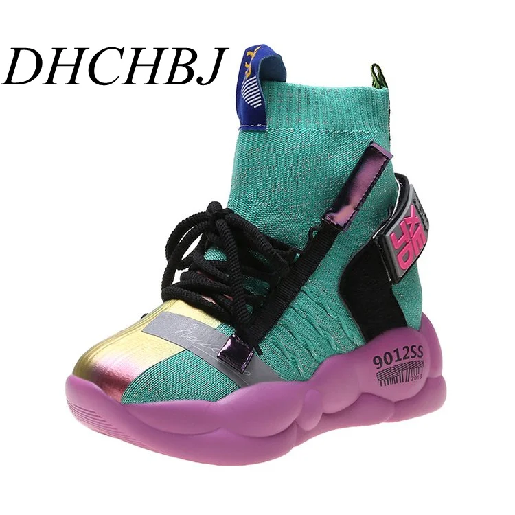 

2019 New Autumn Number Shoes Women Colorful Leisure Fashion High Top Sneakers Breathable Sock Shoes Woman Platform Dad Shoes