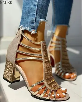 

New Woman Sandals Shoes Sandalias Mujer 2020 Summer Style Wedges Pumps High Heels Slip on Bling Fashion Gladiator Shoes Women