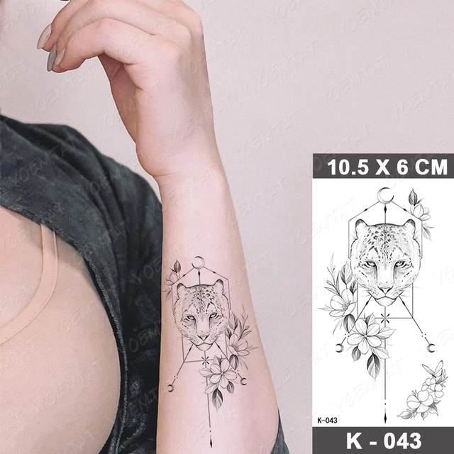 Waterproof Temporary Tattoo Sticker Small Simple Line Flower Flash Tatoo Cute Leaf Finger Wrist Fake Tatto For  Body Art Women 18-K043