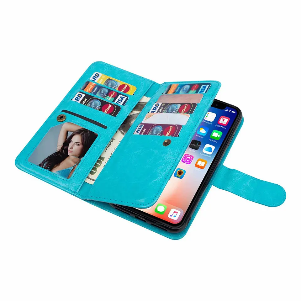Для iPhone X Xs 7 8 Plus 6 6S 5 5S SE кожаный Роскошный кошелек подставка чехол с откидной крышкой Магнитный чехол для телефона iPhone XS Max XR