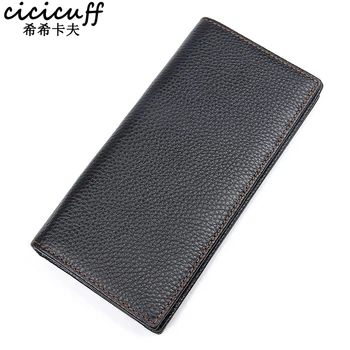 

Full-Grain Cow Leather Long Wallet for Men Ultra-thin Casual Credit Card Holder RFID Coin Purse Business Clutch Men's Wallets