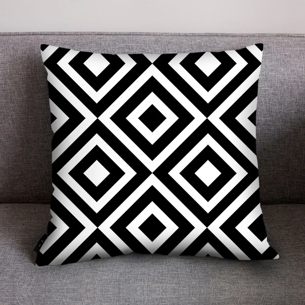 Черный, белый цвет волна Чехлы для подушек с геометрическим рисунком Подушка Чехол для домашних стульев, диванных украшения квадратная подушка чехол s домашний декор