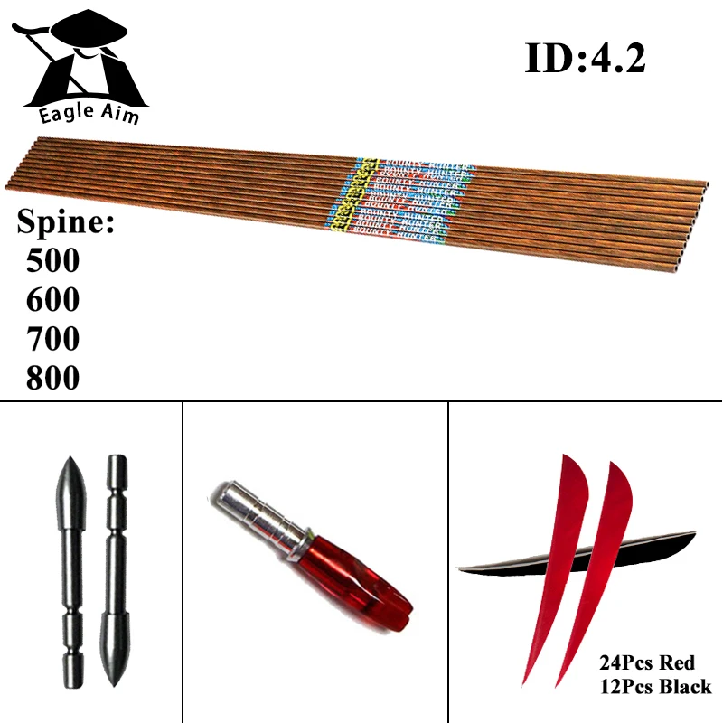 Arrows Tiro Con L'arco 12pcs di Carbonio Frecce di legno Albero 3 pollici Turchia Piuma Freccia 80gr Punto per Ricurvo tradizion