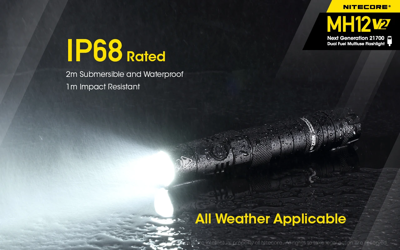 Led com 5000 Nitecore Lanterna Tática Recarregável 1200 Lumens Luz Dura Utiliza um Cree Xp-l2 v6 Mah Bateria Mh12v2 20 luz dura utiliza um cree XP-L2 v6 led com 5000 mah bateria