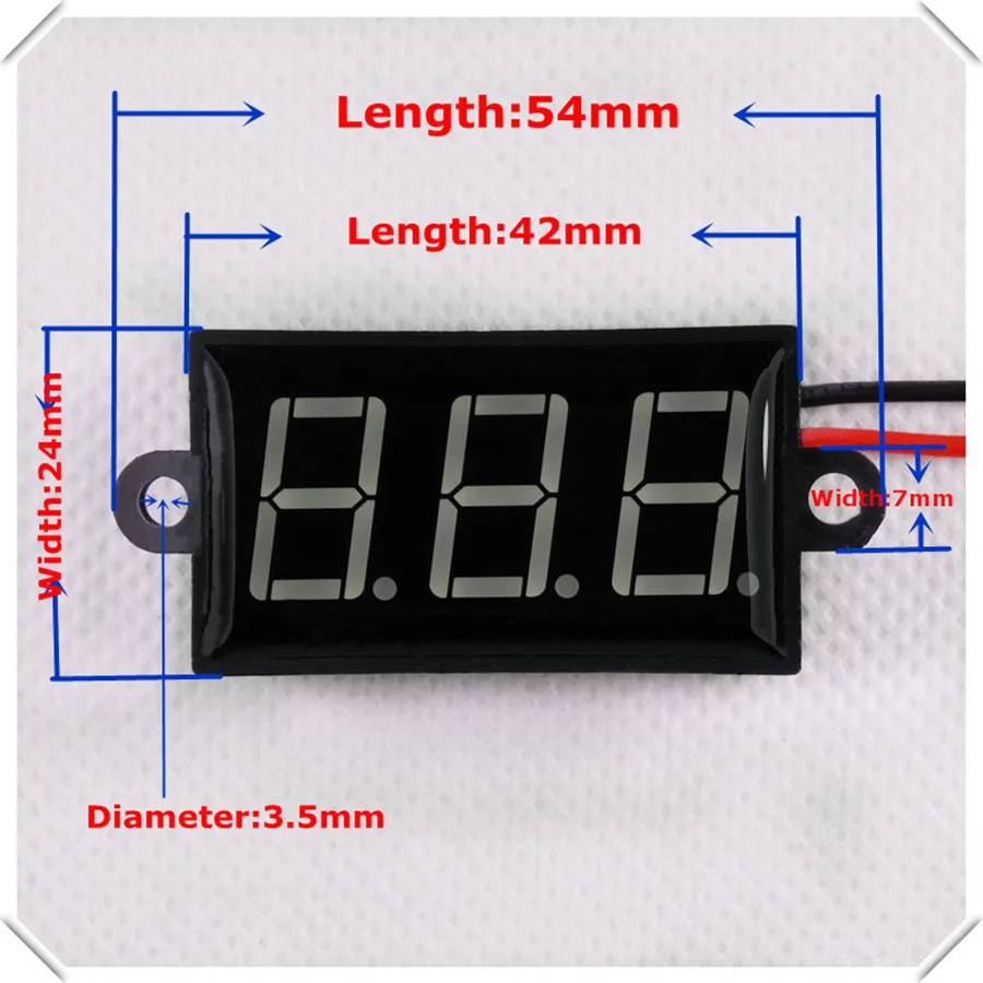 0,5" Автомобильный мотоцикл цифровой вольтметр DC3.50-30.0V двигатель транспортного средства автомобиля Водонепроницаемый Напряжение Панель Светодиодный Индикатор прибора Цвет Зеленый