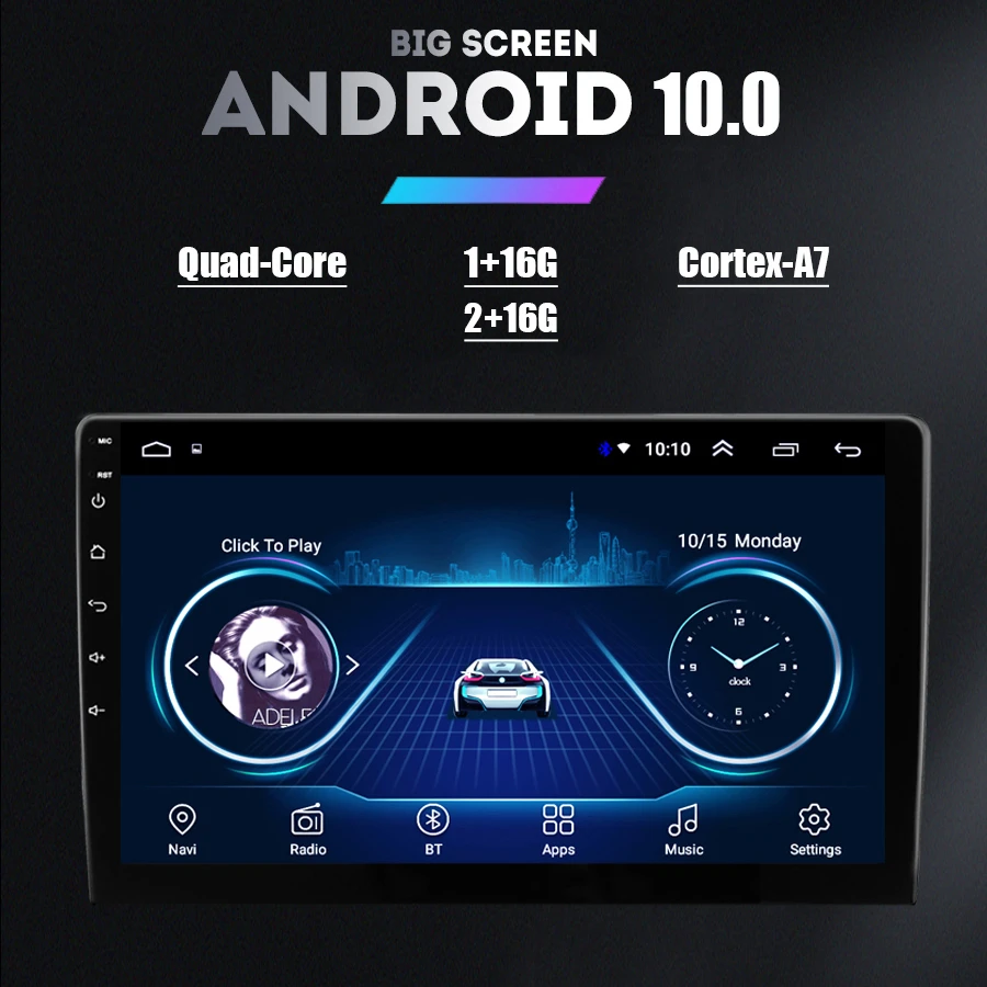 Автомагнитола на Android 10 0 с сенсорным экраном и GPS навигацией для HYUNDAI Santa Fesantafe 2006