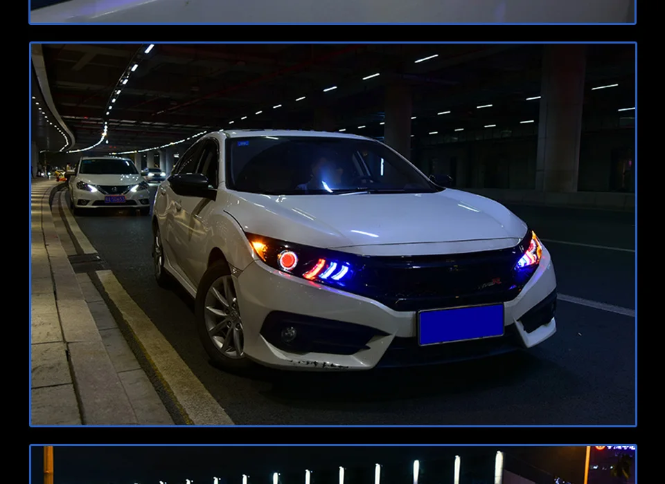 Головной фонарь для Honda CIVIC X G10- фары Противотуманные фары Дневные ходовые огни DRL H7 светодиодный Биксеноновая лампа автомобильные аксессуары