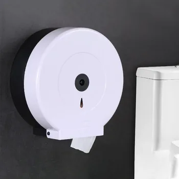 

For Bathroom Dustproof Storage Shelf Modern Simple Round Wall Mounted Toilet Paper Holder Waterproof ABS Restaurant Washroom