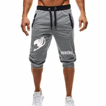 Мужские шорты до середины икры для фитнеса бодибилдинга с принтом сказочного хвоста, повседневные бегуны для тренировок, спортивные короткие штаны, спортивные штаны, спортивная одежда