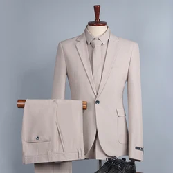 Suit suit men's three-piece suit Korean version of the slim small suit professional formal wear best man groom wedding dress