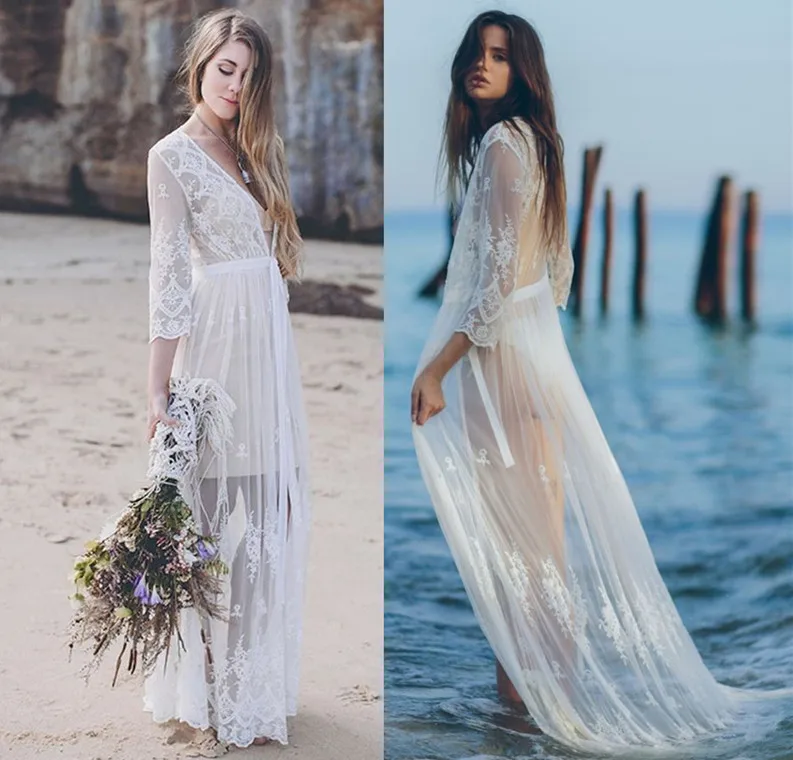 

Women's Swimsuits Dress On Swimsuit Woman For Beach Coverup Bikinis Female 2019 Euro Eye Embroidered Sexy Wedding Polyester