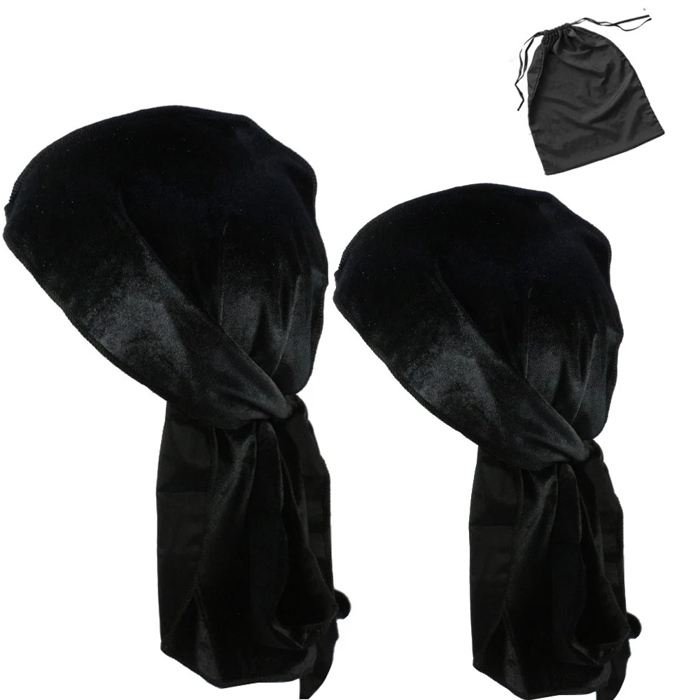 Wholesale Black Velvet Durags For Men Daddy And Me Dorag Set In Bag 18 Color Available 2pcs A Lot Hair Accessories Set Aliexpress