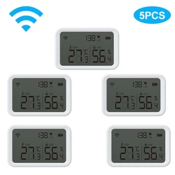 Tuya – capteur Wifi Zigbee de température et humidité, détecteur de lumière Lux, hygromètre d'intérieur, thermomètre avec écran LCD, fonctionne avec Tuya Hub 