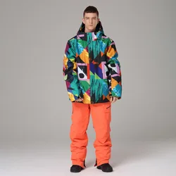 2021 Sport Man Snow Sets Hooded Jacket Pants Men Ski Suits Windproof Man Mountain Thermal Tracksuits Warm-up Snowsuits Clothes