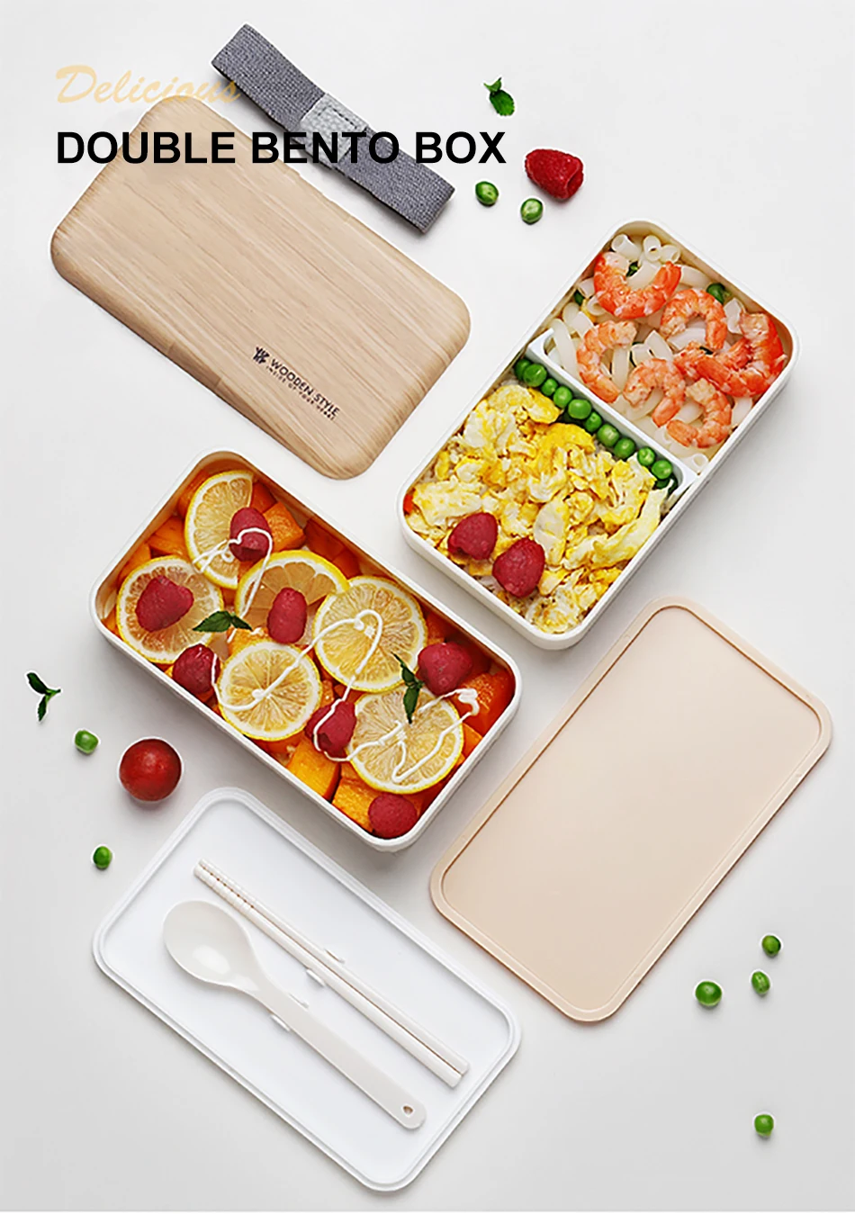 Baispo 2 отдел для еды коробка для контейнер для обеда ребенку японский стиль пластмассовая посуда школьные пластиковые Кухонные украшения Аксессуары