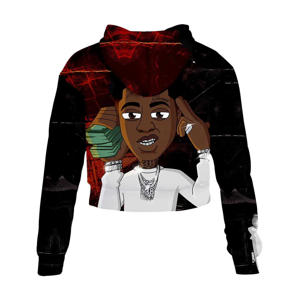 Трансграничной Лидер продаж Америка певица youngboy ни разу не ломались снова 3D Цвет трафаретной печати с завышенной талией с капюшоном