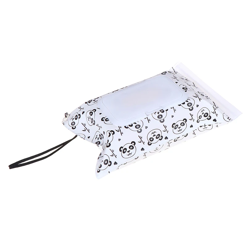 Easy-carry Snap-strap Wipes Container Wet Wipes Bag Clamshell Cosmetic Pouch Clutch and Clean Carrying Case