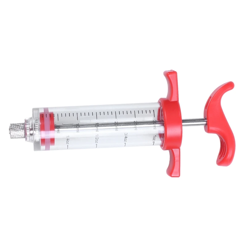 Marinade Red Injector Flavor Syringe Cooking Meat Poultry Turkey Chicken BBQ Tool 22*7CM