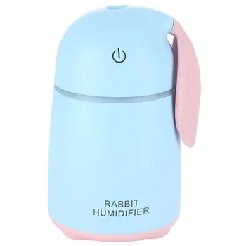 

Dc 5V Usb Mini Water Mist Diffuser Ultrasonic Air Humidifier Creative Cartoon Rabbit Car Atomizer Air Purifier 170Ml(Blue)