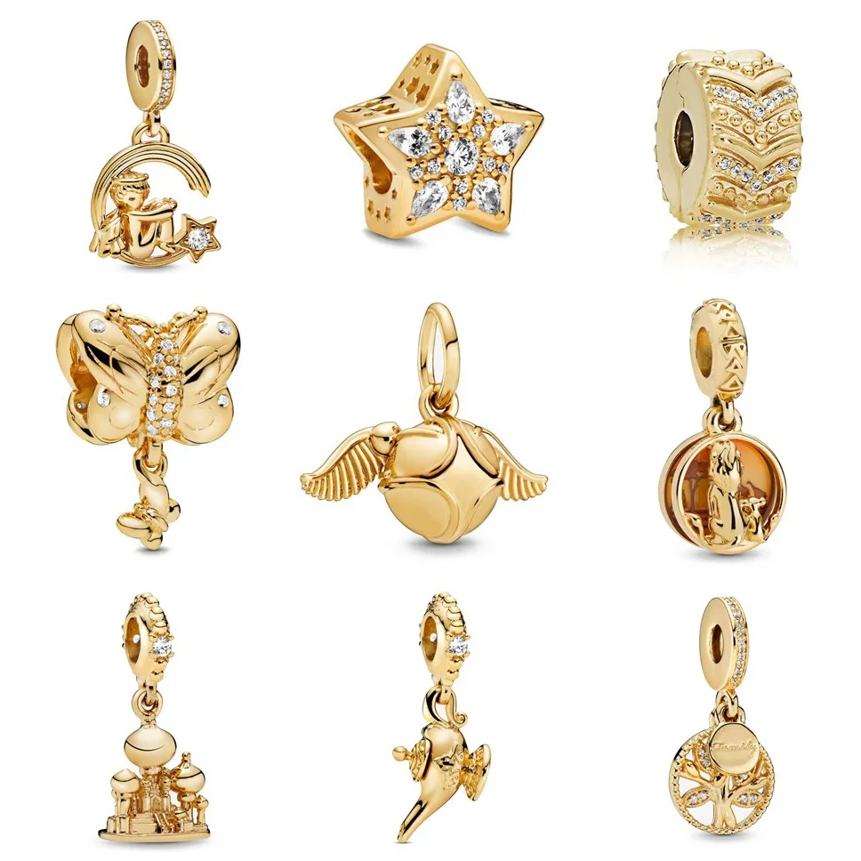 

2019 Newst Golden fly thief Angel Star Pendant Bead fit Original Pandora charms silver 925 Bracelet Necklace DIY women jewelry