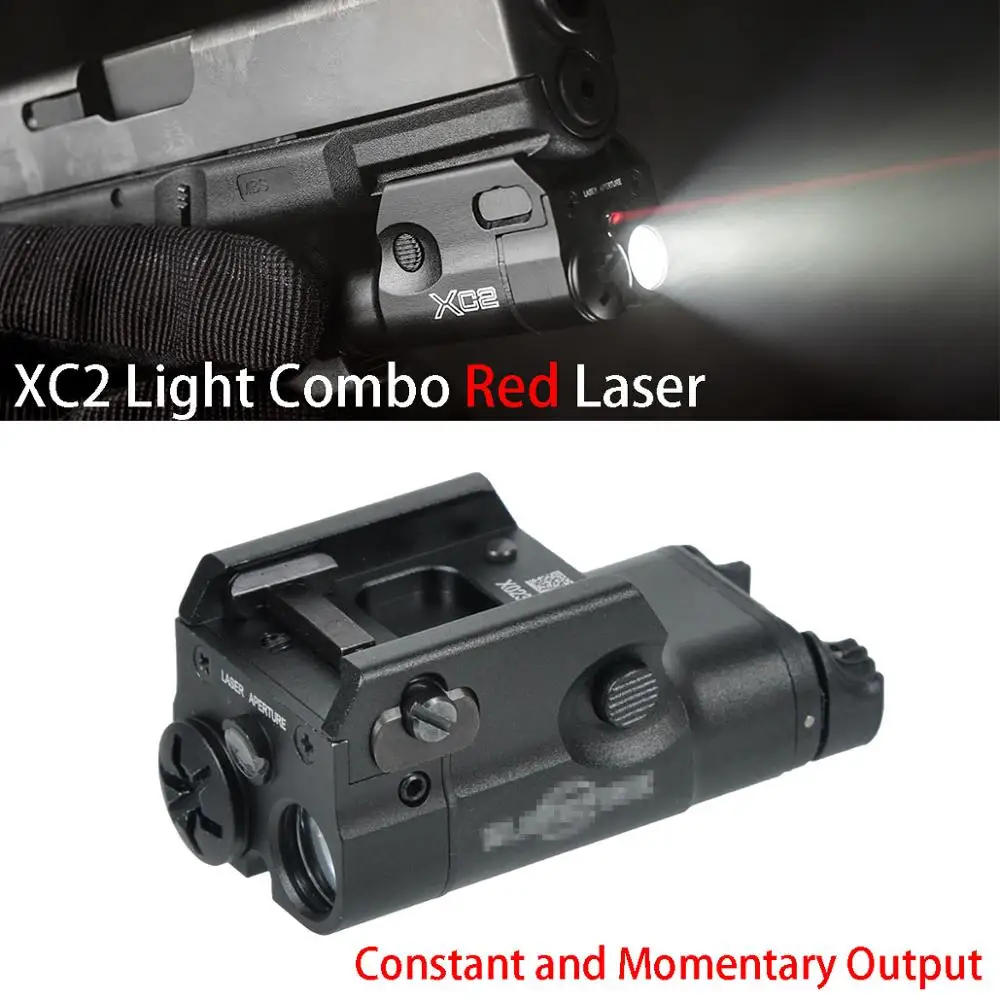 500LM Hunting Compact Red Laser Sight Rail Combo LED Flashlight Pistol Gun Light 
