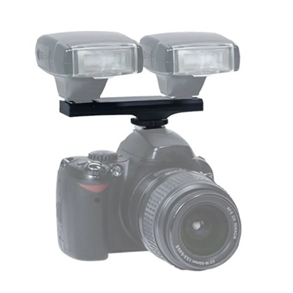 Двойной Горячий башмак вспышки скользящее крепление для кронштейна сплиттер для Nikon D750 D7200 D7100 D7000 D800 D810 D600 DSLR камеры видеокамеры