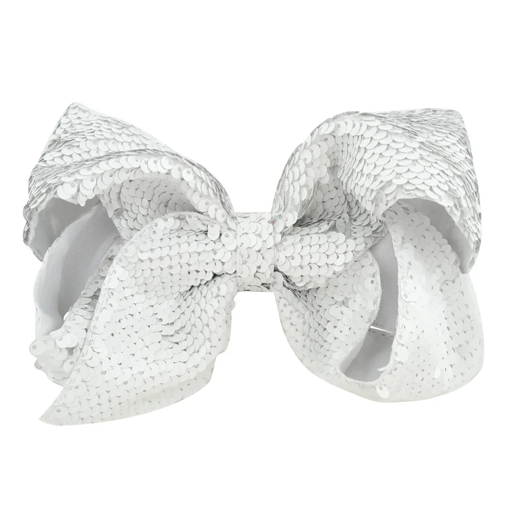Europe And America Children Large Size 8-Inch Double-Sided-Flipping Sequin Bow Barrettes Bow Scale Hair Accessories 868