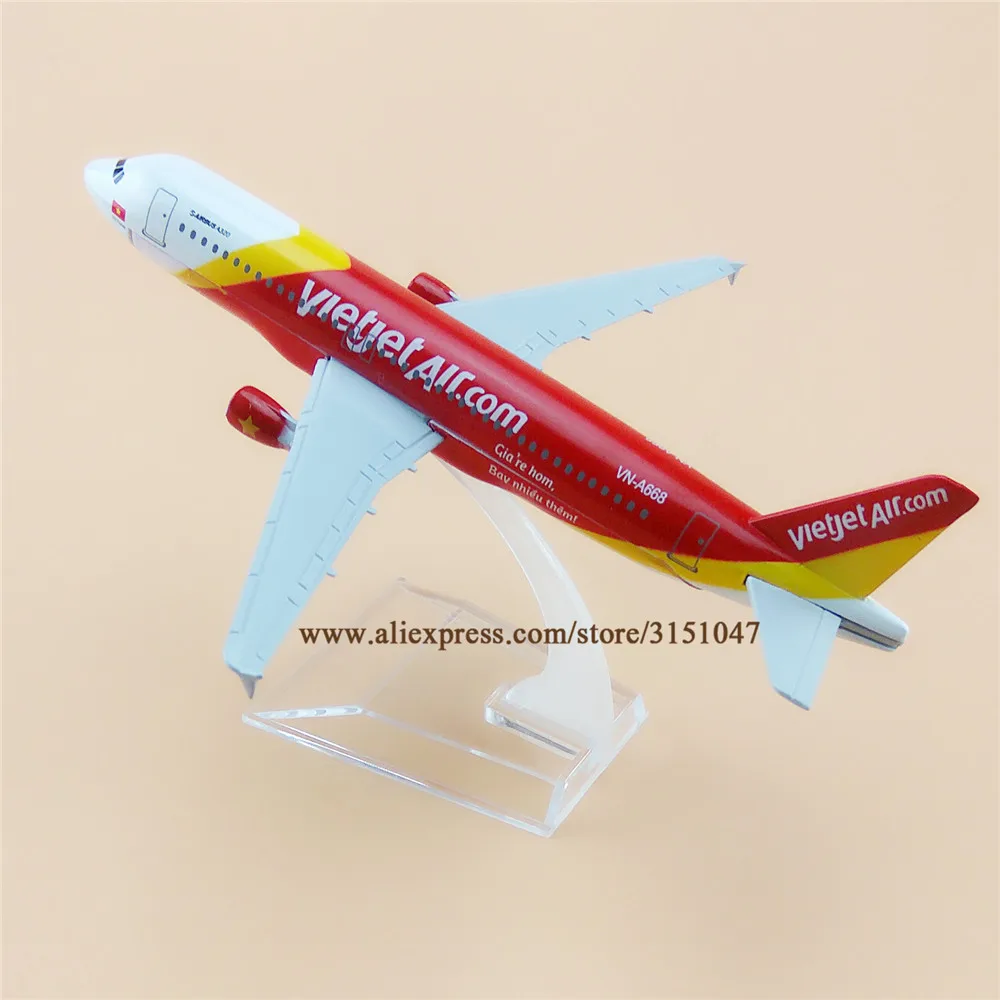 16 см Air Vietnam Viethet A320 аэробус 320 авиалинии металлический фотосамолет|Статуэтки и