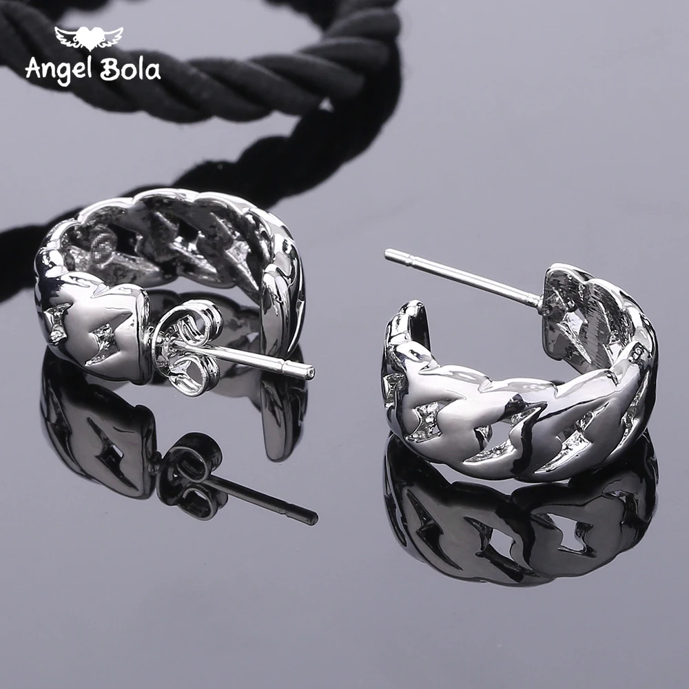 Punk Men Silver color Hoop Piercing Round Stud Earrings Neutral Buddha Earring for Women Fashion Jewelry Brincos Unisex | Украшения и