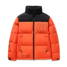 

Orange Down Jacket Men Winter Jackets Men's Padded Jacket Coat Patchwork Fashion Casual Outerwear Outdoor Male Big Size
