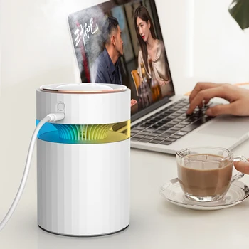 

ELOOLE New Air Humidifier 290ML USB Cool Mist Maker Ultrasonic Gradient Colors LED Lights Household Fog Large For Home Office