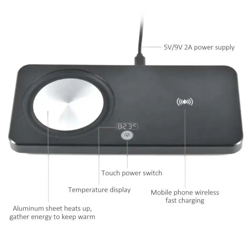 Coffee Cup Warmer Smart Constant Electric Mug Heating Pad Tea Water Milk Heated Cups Coaster With Wireless Charging Function