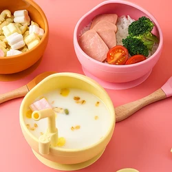 Bol d'alimentation en Silicone pour bébé, assiette à succion, bol d'alimentation, assiette, vaisselle Anti chaleur, ensembles de table pour nourrissons 