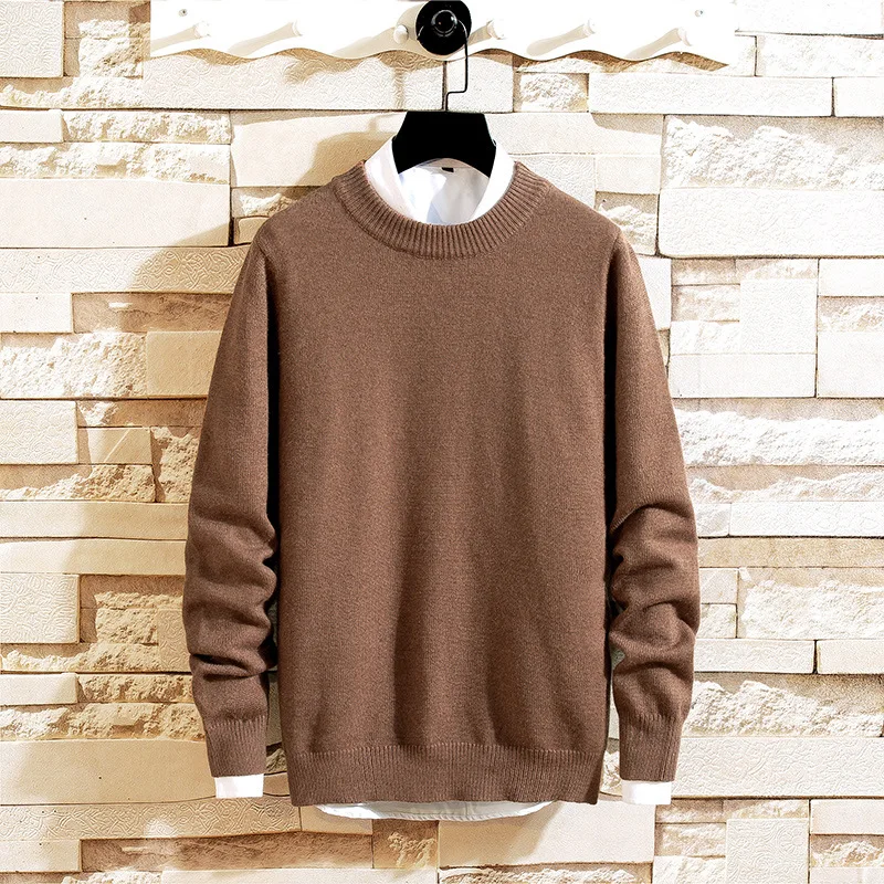 

Crew Neck MEN'S Sweater Autumn & Winter New Style Solid Color Base Shirt Fashion Casual Sweater Men'S Wear Youth Sweater