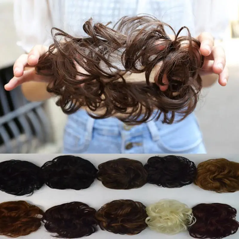 Все подходящие обжимные парики, Женские аксессуары для волос, 10 цветов, кудрявые грязные пучки волос, резинка для волос, накладные волосы, настоящие, как человеческие