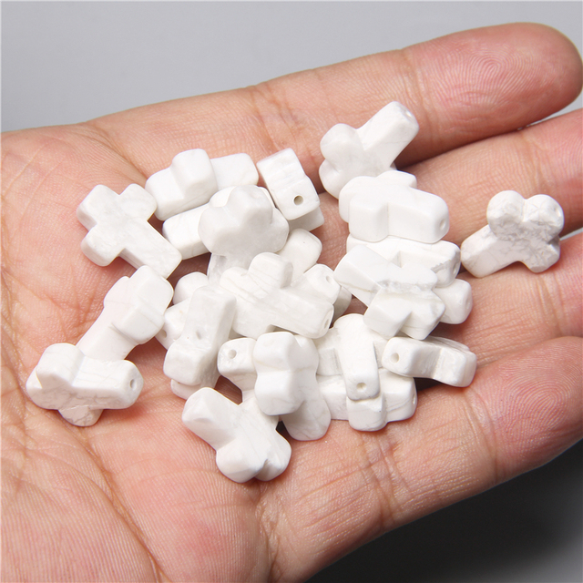 Natural Stone Crystal Tiger Eye Cross Loose Spacer Beads Charm for Women Jewelry Making DIY Necklace Bracelet Part 10pcs