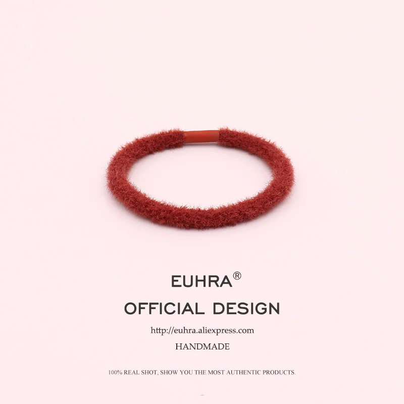 EUHRA, 9 цветов, осенние и зимние плюшевые эластичные резинки для волос для девочек, женщин, детей, эластичные резинки - Цвет: Color I