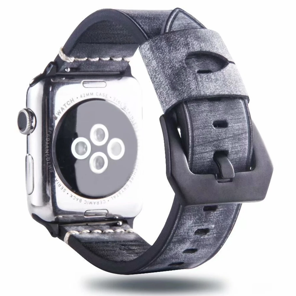 Pulseira для apple watch ремешок кожаный correa reloj Для iwatch браслет 38 мм 42 40 44 cinturino серия 5 4 3 2