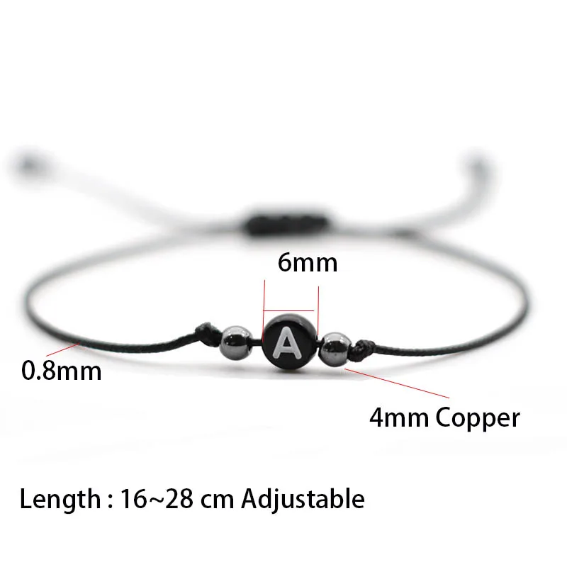 Custom Initial Letter Red String Bracelet - 7 Knot Braided Adjustable Lucky Charm Jewelry