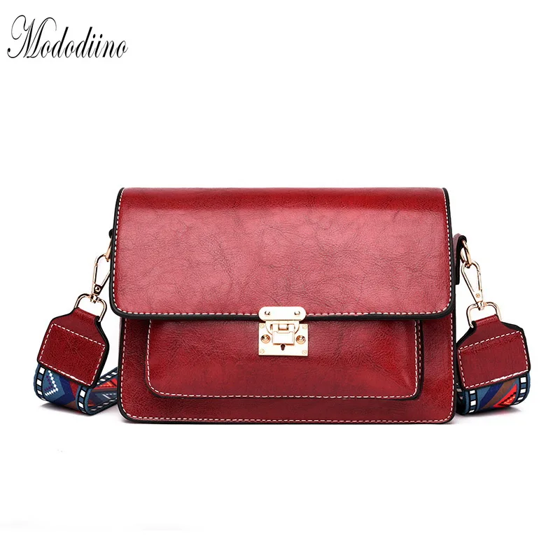 Mododiino, цветная женская сумка с широким ремешком, сумка через плечо, новинка, элегантная сумка на плечо, женская сумка с клапаном, известный бренд, женская сумка, DNV1161