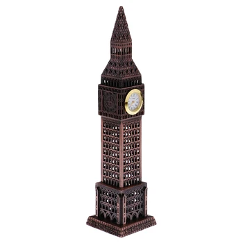 

23.5cm Vintage Bronze World's Famous Buildings Model Statue Collectible Gift - London Big Ben Home Desk Decoration