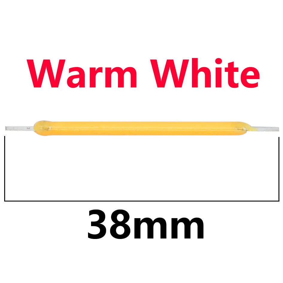 Description Picture 3 of item20PCS White Warm Red Green Blue 38mm 3V 12V 57V 80V LED Chip Incandescent Lamp Accessories Diode Flexible Filament For DIY Bulb