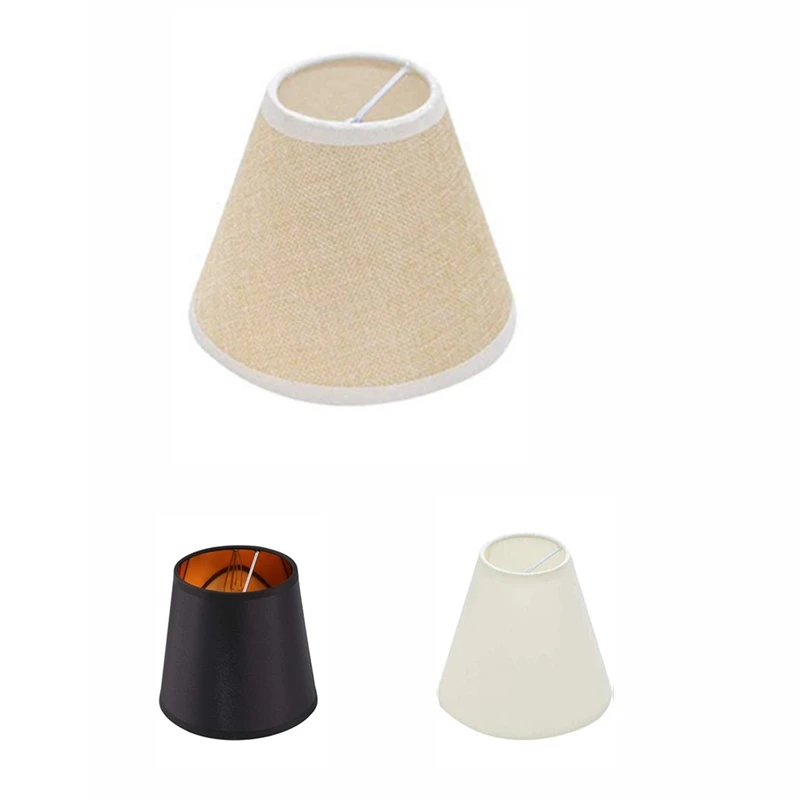 3Pcs Lamp Shade Linen Fabric Lamp Cover For Chandeliers Lights Table