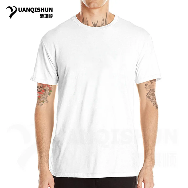 White --- No pattern YUANQISHUN Creative Design Spoof Android Robot Funny Print Men's T Shirt New Cotton O-Neck Casual Tshirt Humor Top Tee - Цвет: White --- No pattern