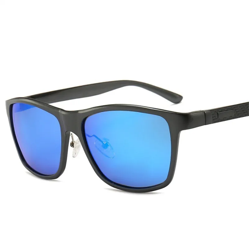 UVLAIK, поляризационные солнцезащитные очки, мужские, Ретро стиль, бренд, алюминий, магний, Классические солнцезащитные очки, квадратные, для вождения, для автомобиля - Цвет линз: Синий