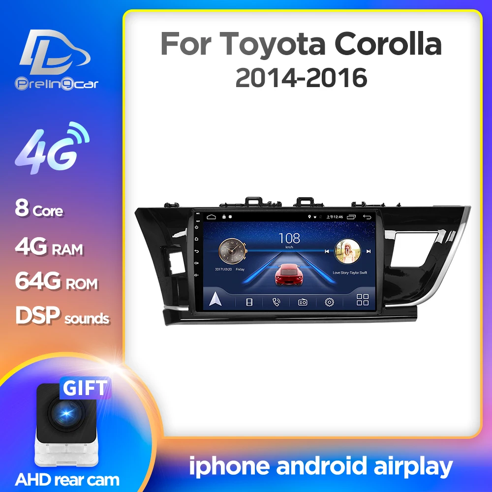 Автомагнитола Prelingcar 2 Din Android 10 без DVD мультимедийный видеоплеер GPS навигация для